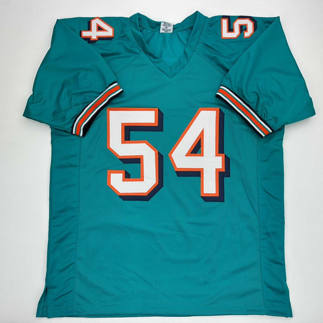 Facsimile Autographed Zach Thomas Miami Teal Reprint Jersey Size Men's XL