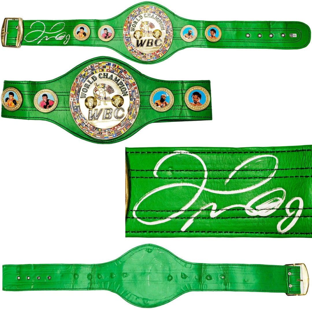 Floyd Mayweather Jr. Signed Green WBC World Championship Boxing Belt Beckett Wit