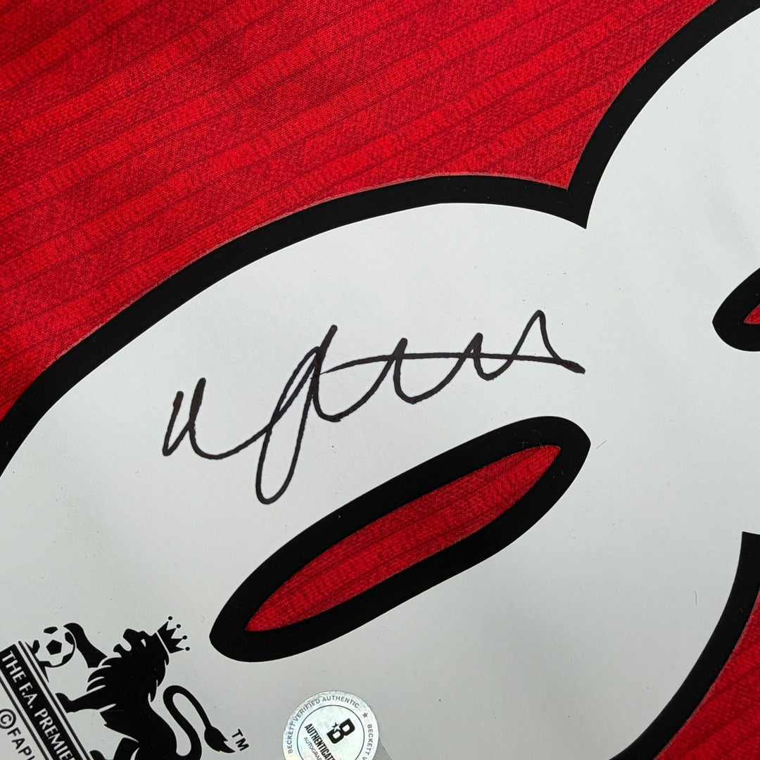 Autographed/Signed Nicky Butt Manchester United Red Soccer Jersey Beckett COA