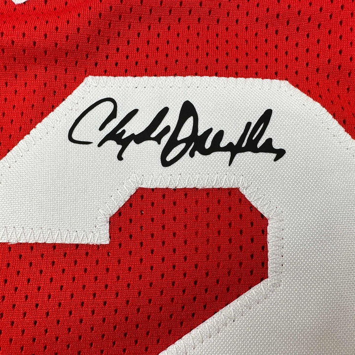 Facsimile Autographed Clyde Drexler Houston Red Reprint Auto Jersey Men's XL