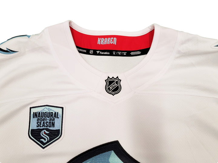 Seattle Kraken Matty Beniers Auto White Fanatics Jersey XL Inaugural Fanatics