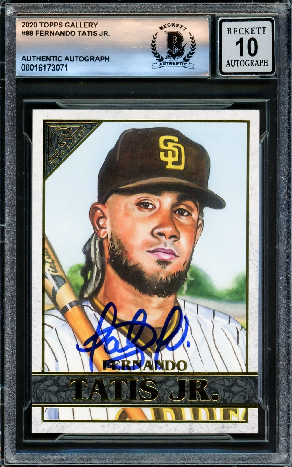 Fernando Tatis Jr. Signed 2020 Topps Gallery Card #88 San Diego Padres Auto 10