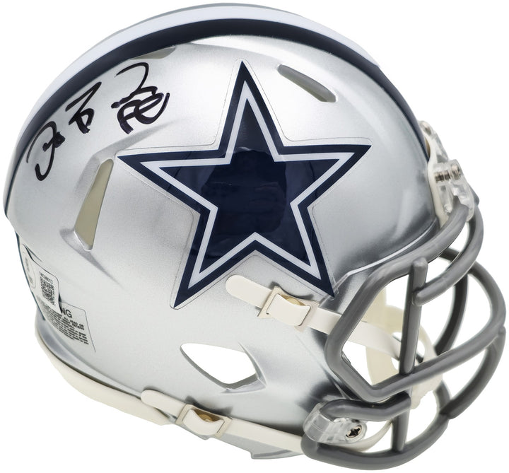 Dez Bryant Signed Dallas Cowboys Silver Speed Mini Helmet Beckett Witness