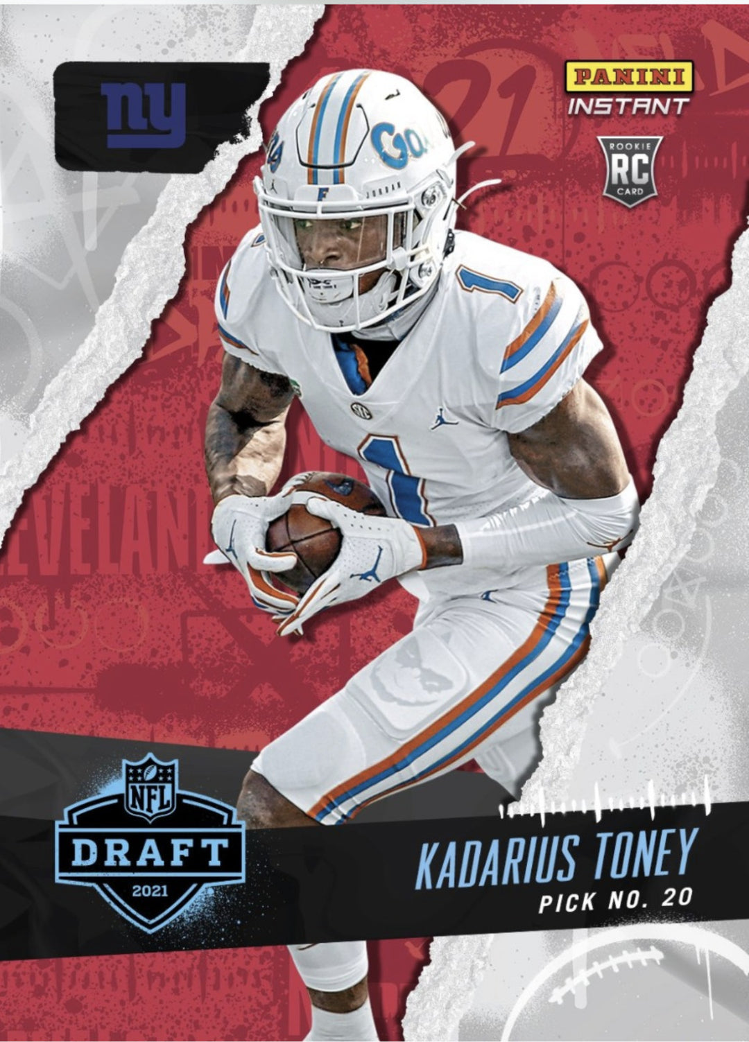 2021 KADARIUS TONEY NFL DRAFT NIGHT PICK 20 PANINI INSTANT GIANTS ROOKIE CARD 13