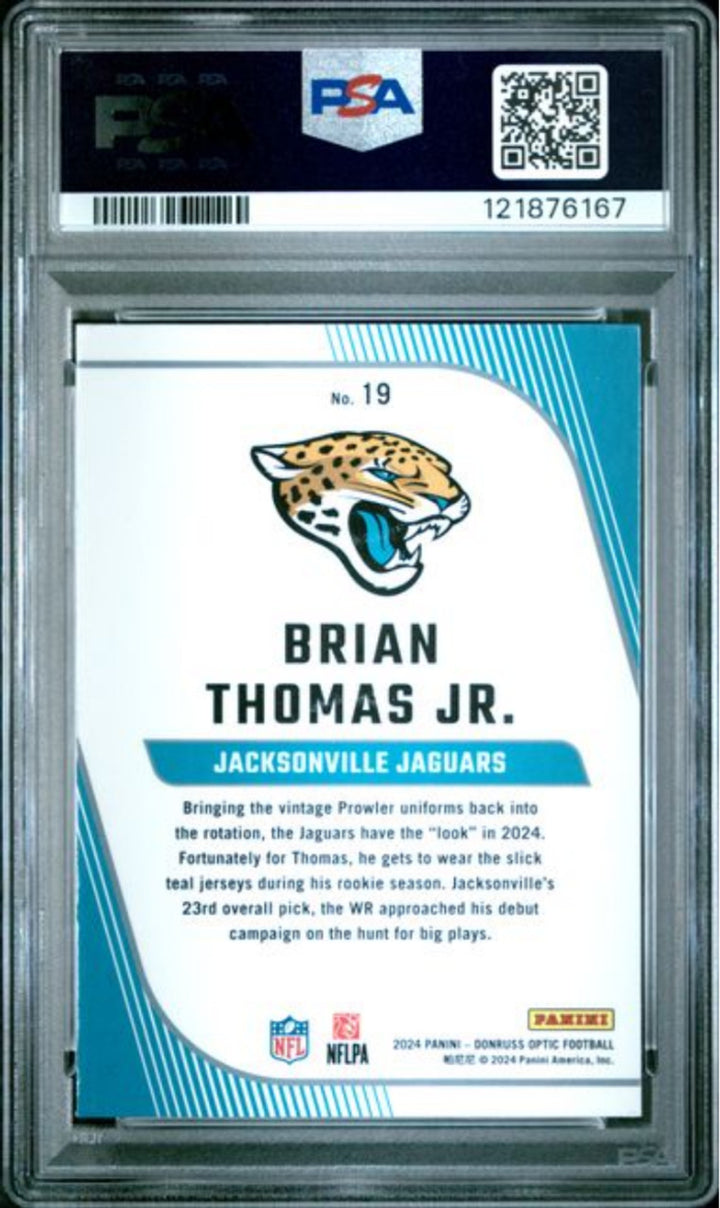 Graded 2024 Panini Donruss Optic Brian Thomas Jr #19 Primary Rookie Card PSA 10
