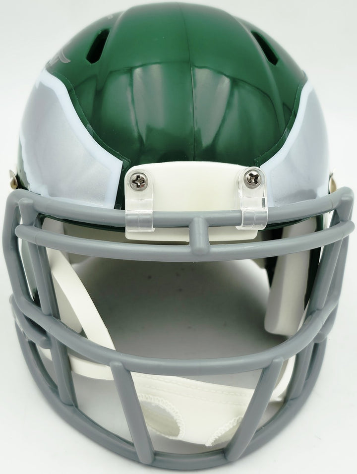 Eric Allen Signed Eagles Kelly Green 1974-95 Throwback Speed Mini Helmet Beckett