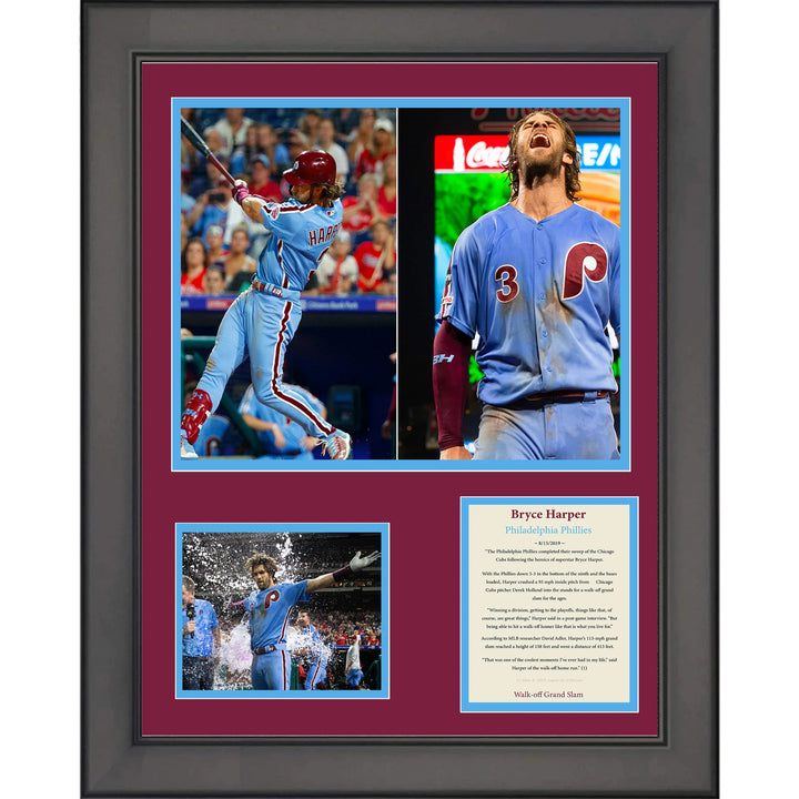 Framed Bryce Harper Walk-off Grand Slam Philadelphia Phillies 12"x15" Photo