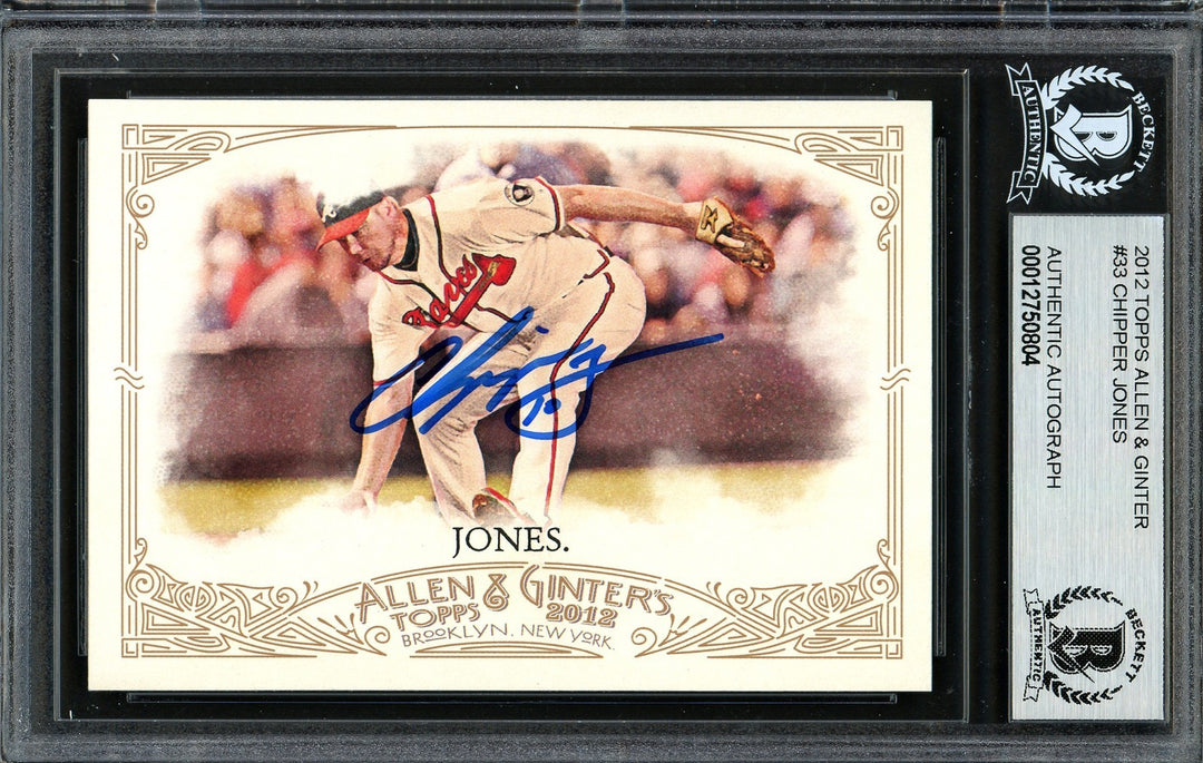 Chipper Jones Signed 2012 Topps A&G #33 Braves Trading Card BAS