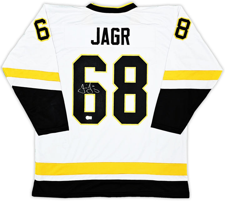 Pittsburgh Penguins Jaromir Jagr Autographed Signed White Jersey Beckett Witness