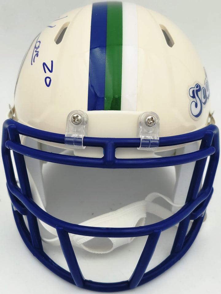 Julian Love Signed Seattle Seahawks Cream Retro Speed Mini Helmet MCS Holo