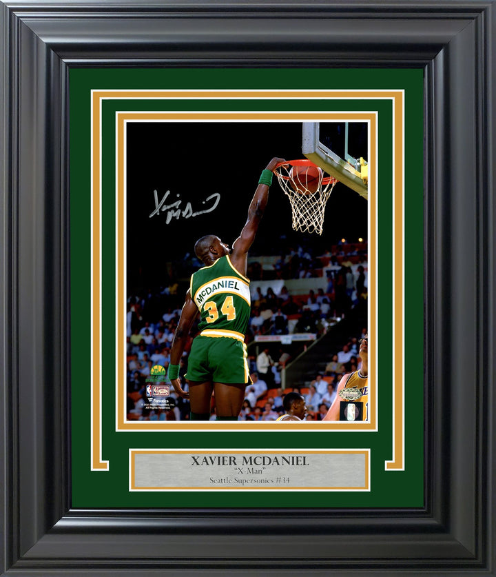 Xavier McDaniel Signed Framed 8x10 Photo Seattle Supersonics MCS Holo