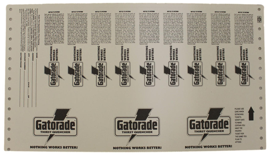 Deion Sanders Signed Atlanta Falcons 1989 Season Ticket Proof Sheet BAS 35986