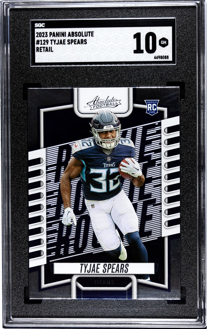 Tyjae Spears 2023 Panini Absolute Retail Rookie Card (RC) #129- SGC Graded 10 GM