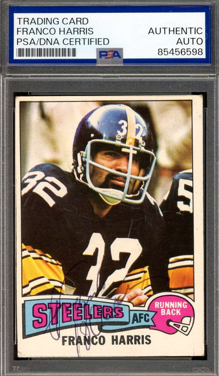 Franco Harris PSA DNA Vintage Signed 1975 Topps Autograph
