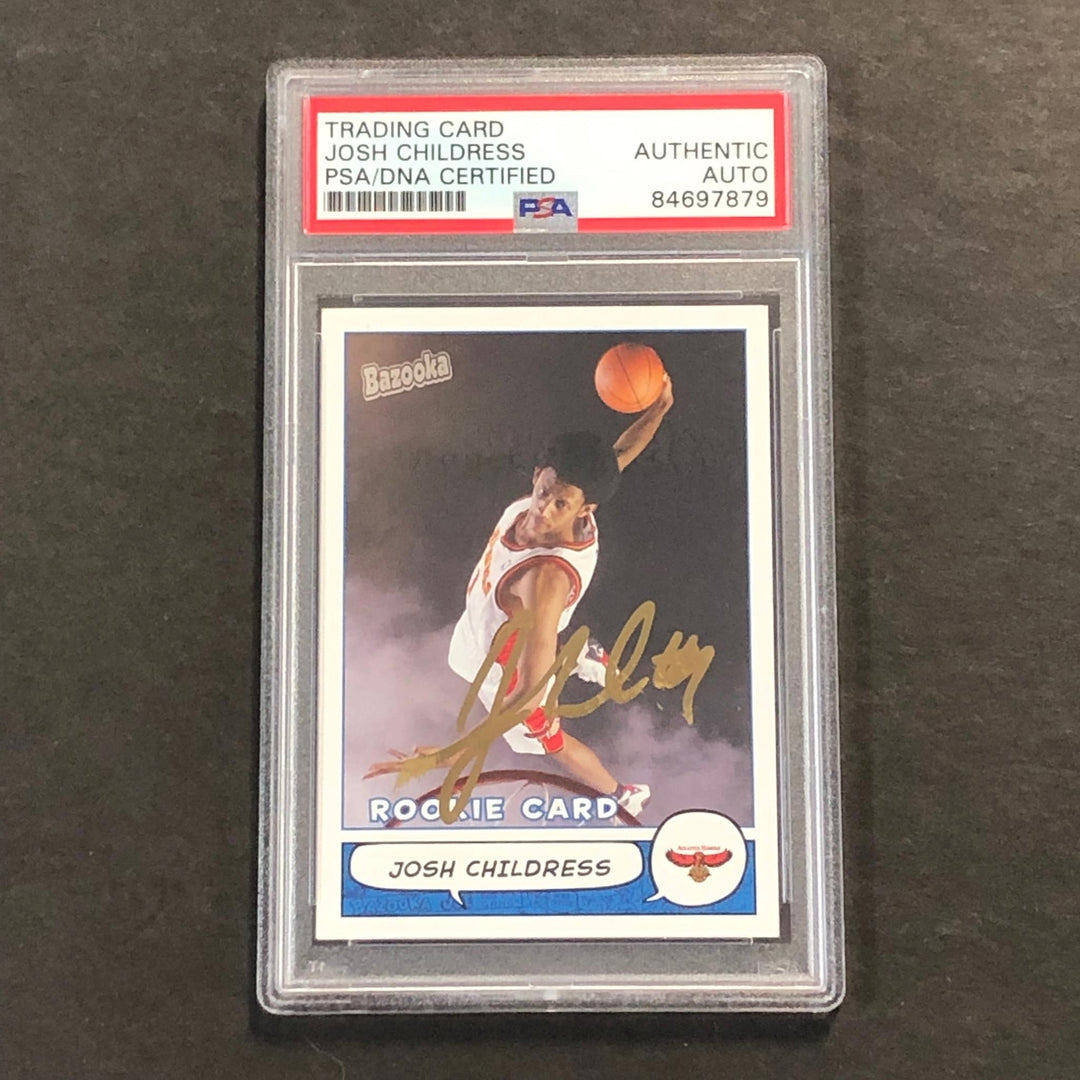 2005 Topps Bazzoka #172 Josh Childress Signed Card AUTO PSA Slabbed RC Hawks