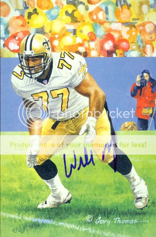 Willlie Roaf Jsa Authenticated Signed Goal Line Glac Autograph