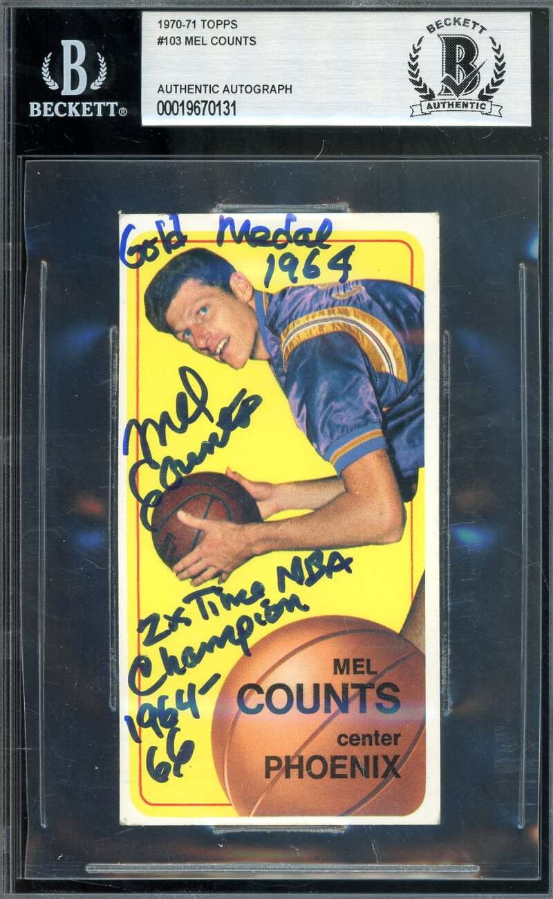 Mel Counts Beckett BAS Signed 1970-71 Topps Autograph
