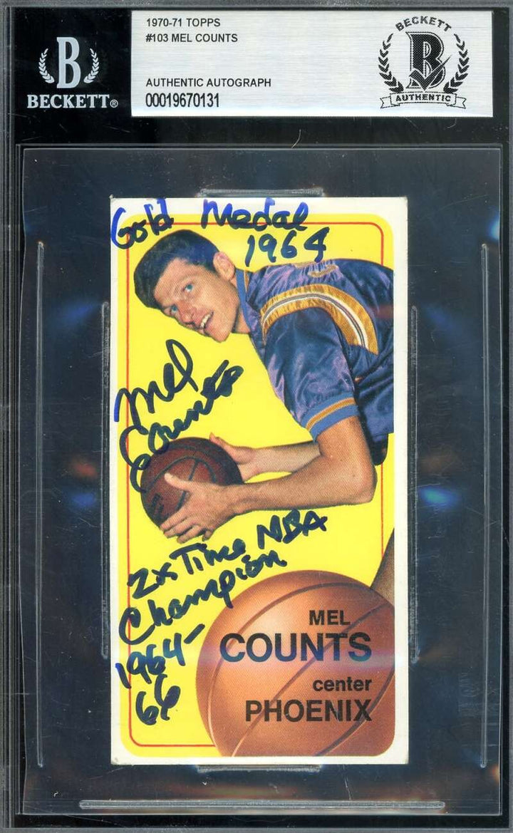 Mel Counts Beckett BAS Signed 1970-71 Topps Autograph