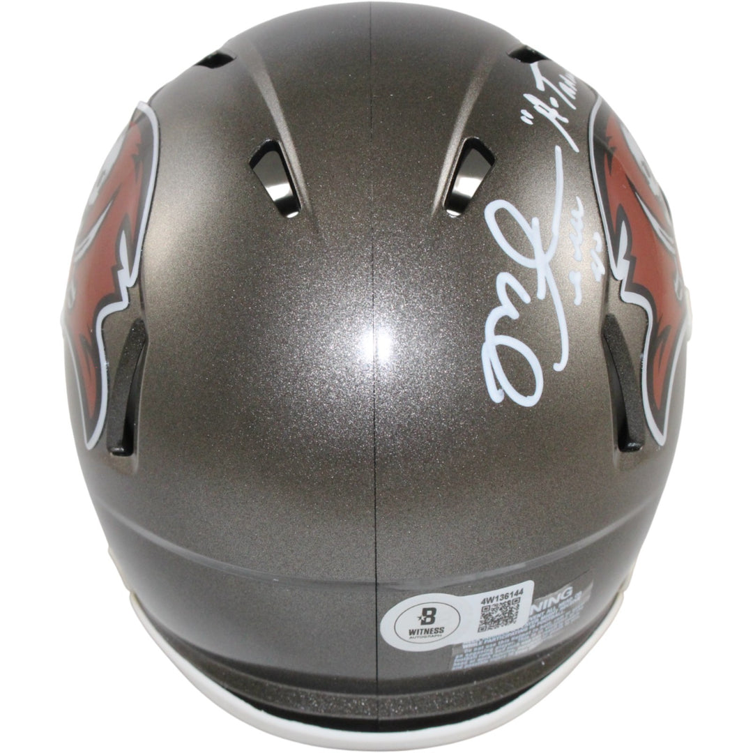 Mike Alstott Signed Tampa Bay Buccaneers TB Mini Helmet A Train Beckett 54117