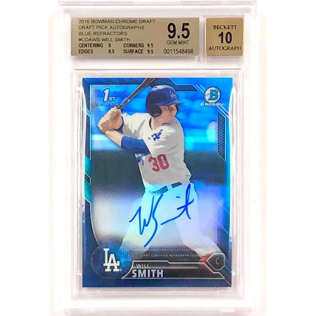 2016 Bowman Draft Chrome RC Will Smith rookie Blue Refractor/150 BGS 9.5 Auto 10