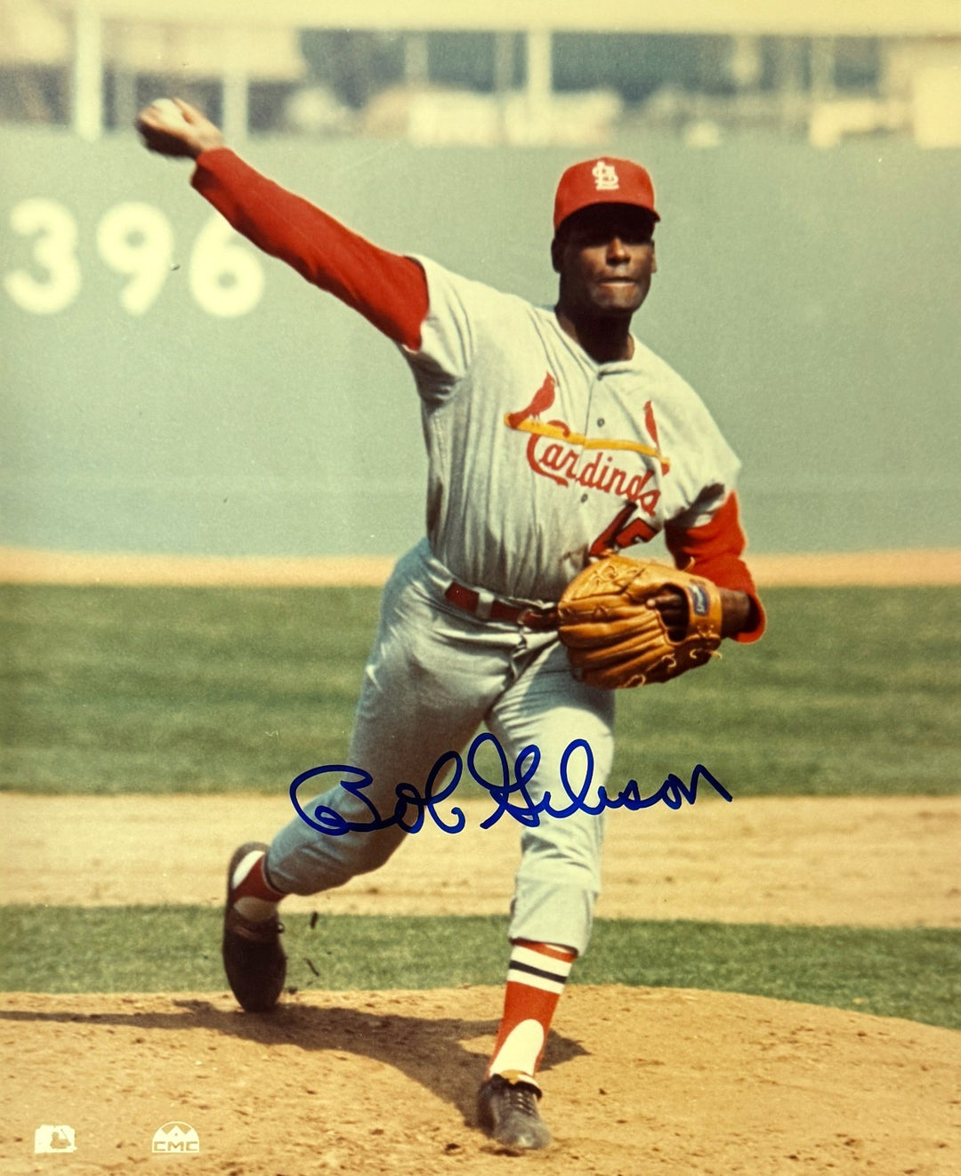 Bob Gibson signed St. Louis Cardinals MLB 8x10 Photo minor dings- Tuff Stuff COA