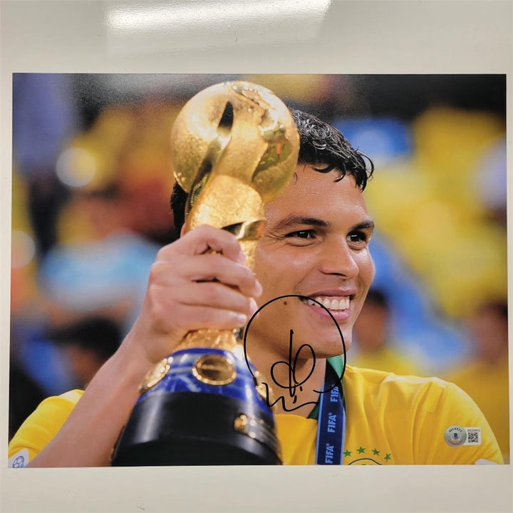 Thiago Silva signed Brazil 11x14 photo #3 PSG autograph (A) ~ Beckett BAS Holo