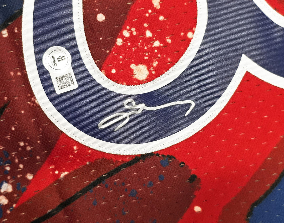 76ers Allen Iverson Auto Red Mitchell Ness 96-97 Swingman Hyper Jersey XL Becket
