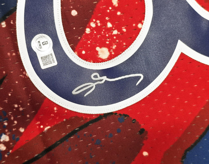 76ers Allen Iverson Auto Red Mitchell Ness 96-97 Swingman Hyper Jersey XL Becket
