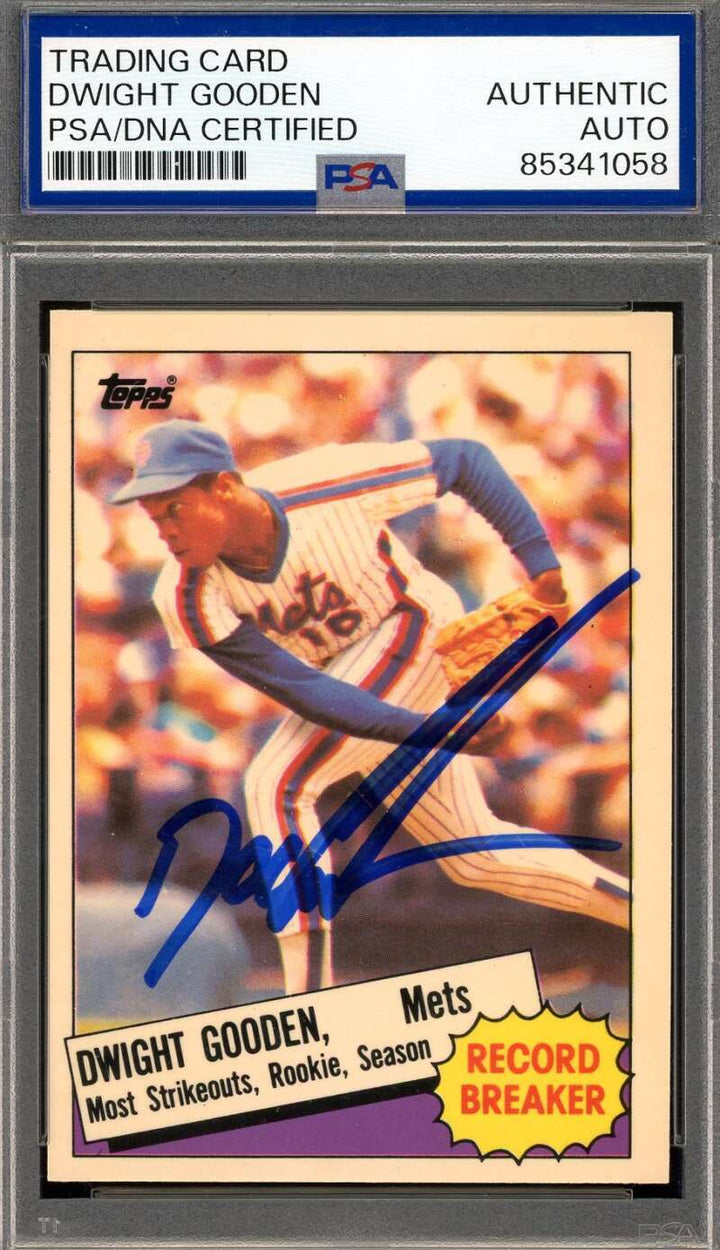 Dwight Gooden PSA DNA Signed 1985 Topps Tiffany Record Breaker Rookie