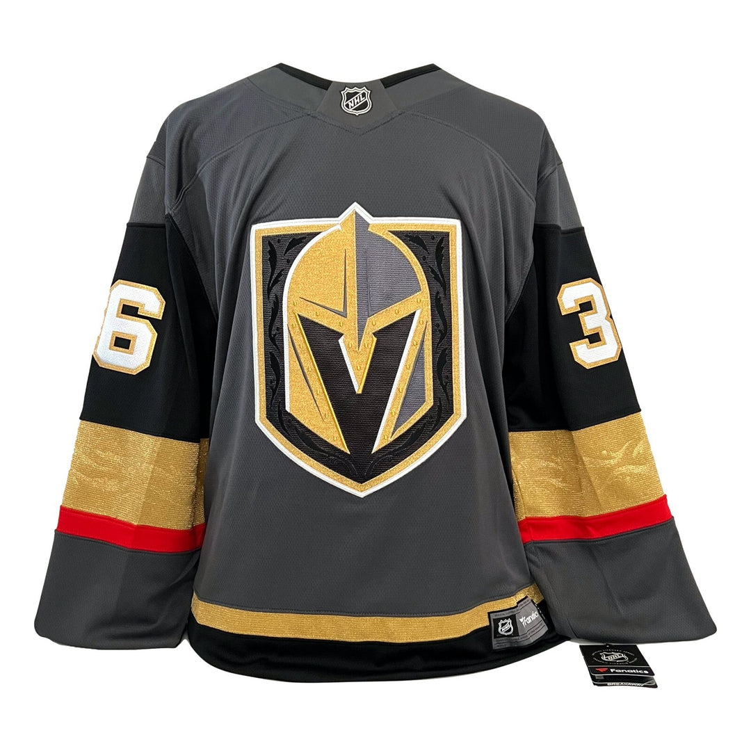 Logan Thompson Autographed Vegas Golden Knights Jersey COA IGM Signed Grey