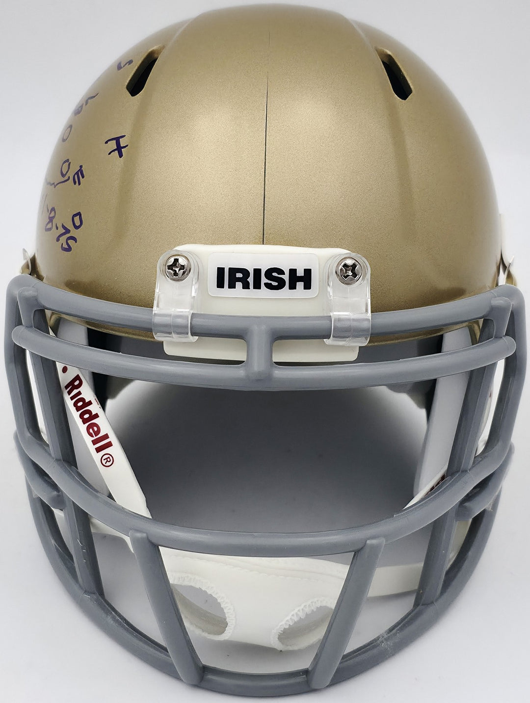 Rudy Ruettiger Auto Notre Dame Fighting Irish Speed Mini Helmet Play Sketch BAS