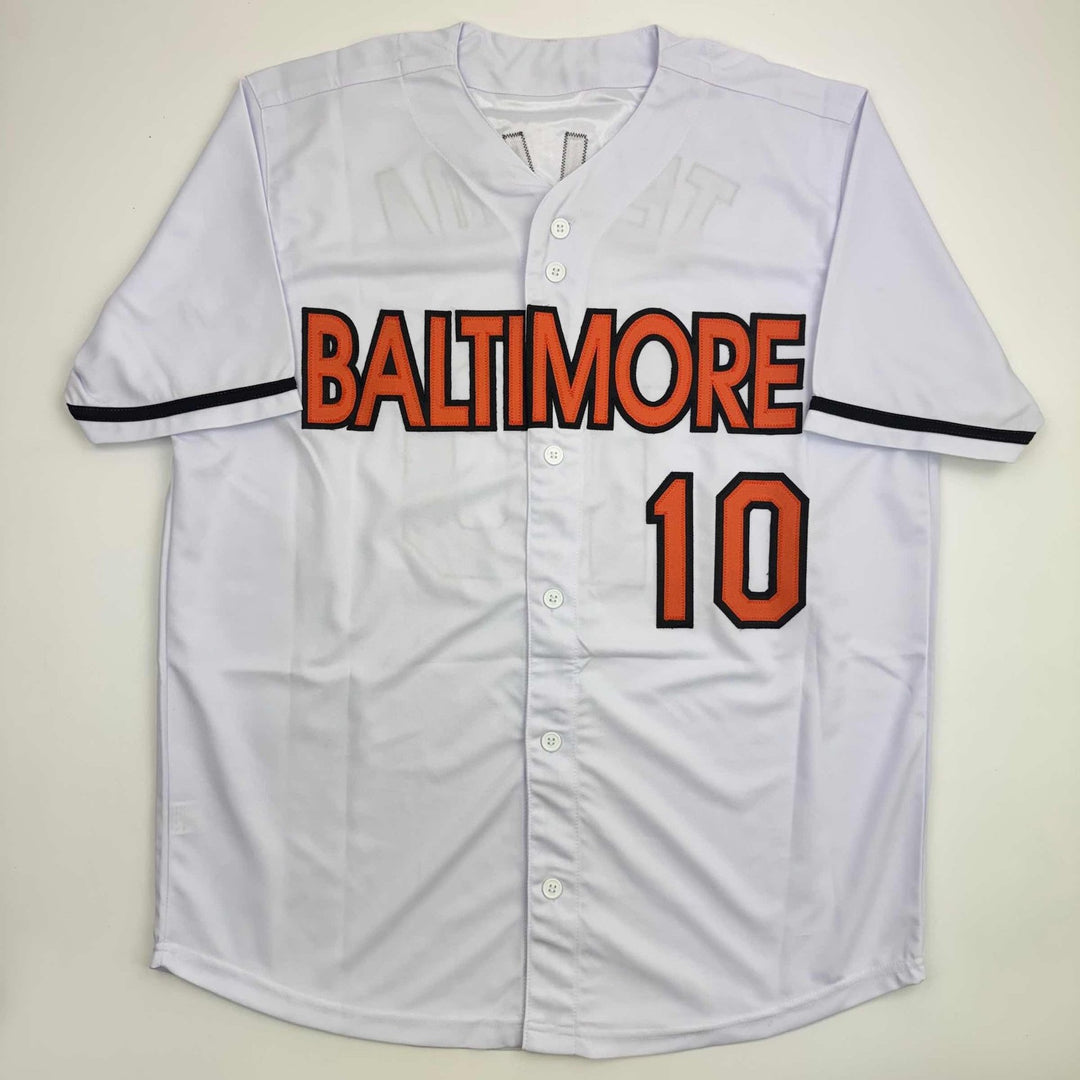 Autographed/Signed Miguel Tejada Baltimore White Jersey Beckett BAS COA