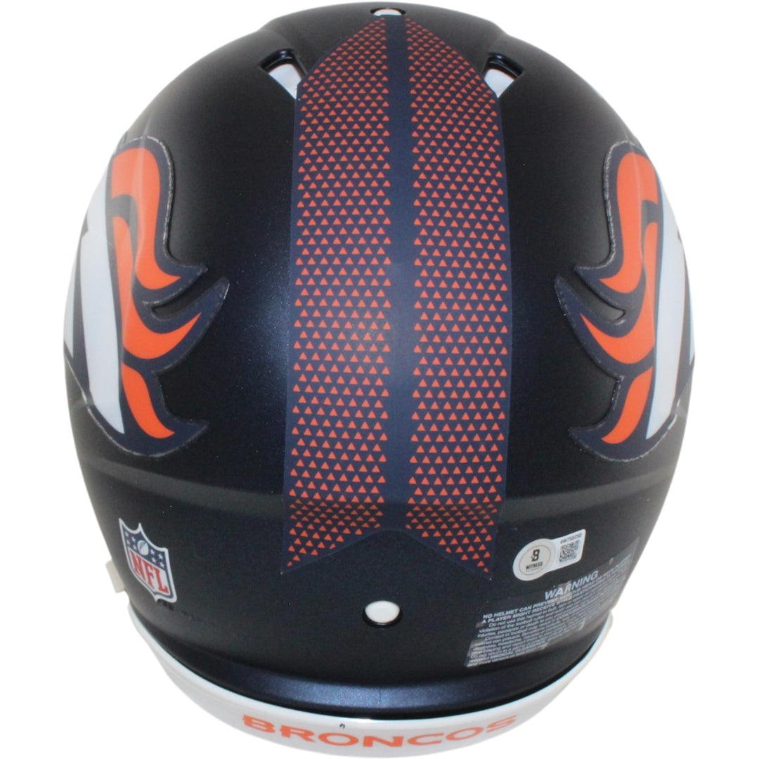 Bo Nix Autographed/Signed Denver Broncos Authentic Helmet Beckett Witness 56437