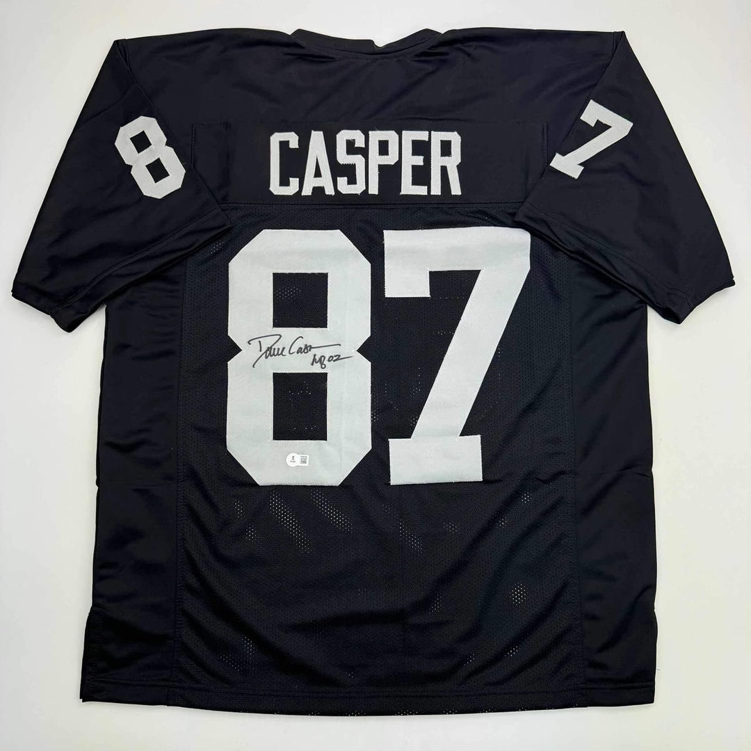 Signed Dave Casper HOF 02 Oakland Las Vegas Black Jersey BAS COA
