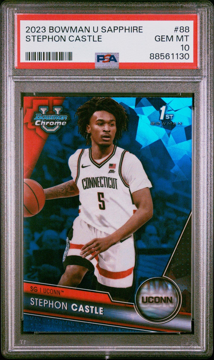 Graded 2023 Bowman Sapphire Stephon Castle #88 Rookie RC Basketball Card PSA 10