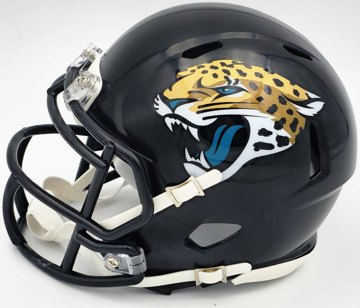 Travis Etienne Signed Jacksonville Jaguars Black Speed Mini Helmet JSA