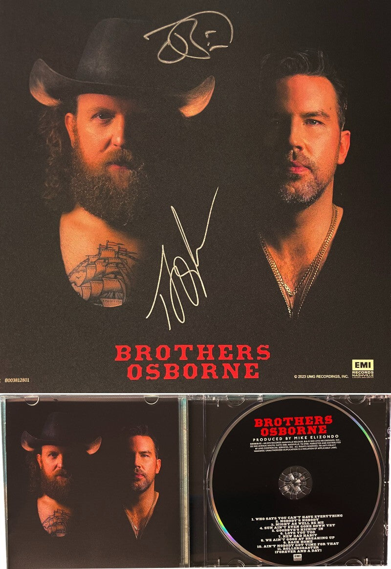Brothers Osborne signed 2023 Self Titled 11x11 Art Card/Album Cover Booklet/CD