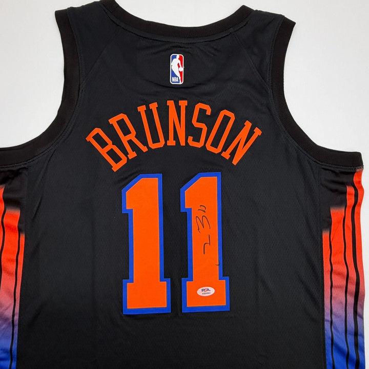 Autographed/Signed Jalen Brunson New York Knicks Black Authentic Jersey PSA COA