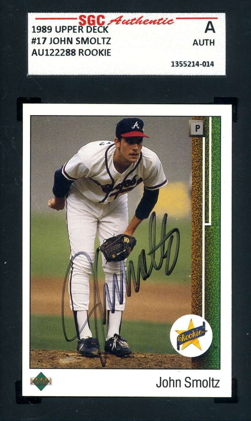 John Smoltz SGC Cert Signed 1989 Upper Deck Rookie Autograph