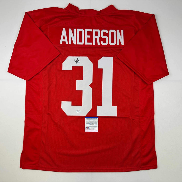 Autographed/Signed Will Anderson Alabama Red College Football Jersey PSA/DNA COA