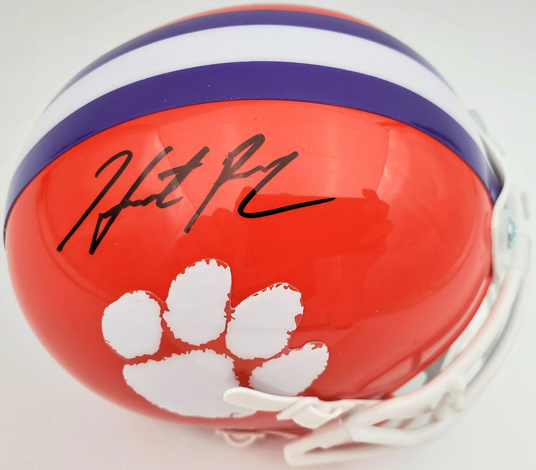 Hunter Renfrow Signed Clemson Tigers Orange Schutt Mini Helmet Beckett BAS