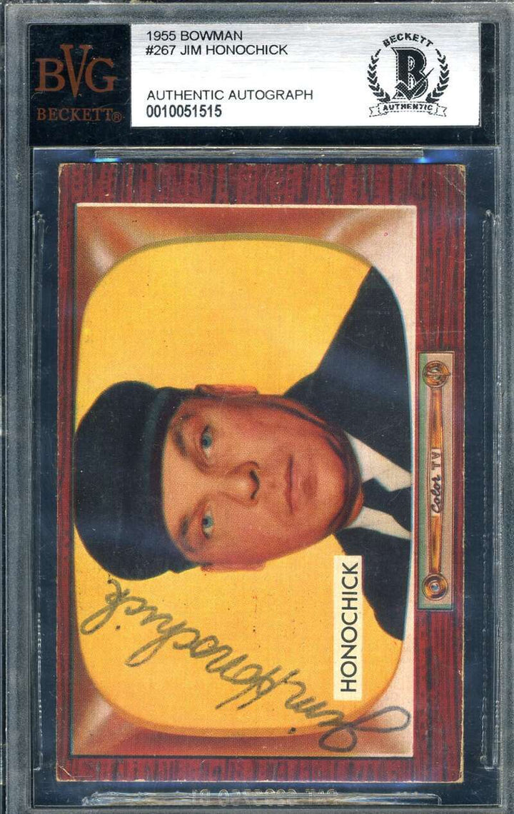 Jim Honochick Beckett Signed 1955 Bowman Autograph