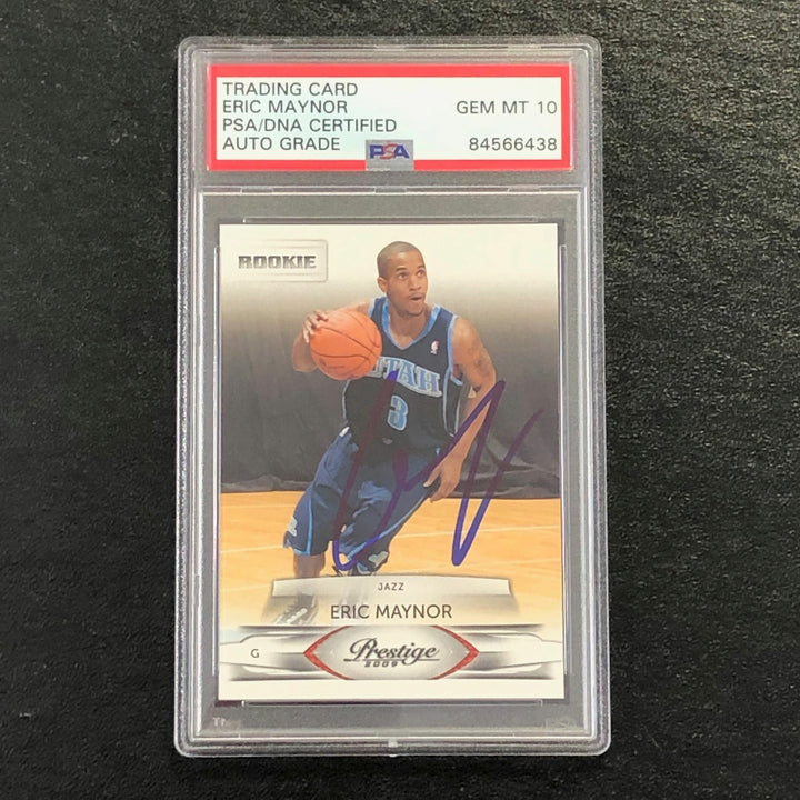 2009-10 Panini Prestige #170 Eric Maynor Signed Card AUTO 10 PSA Slabbed RC Jazz