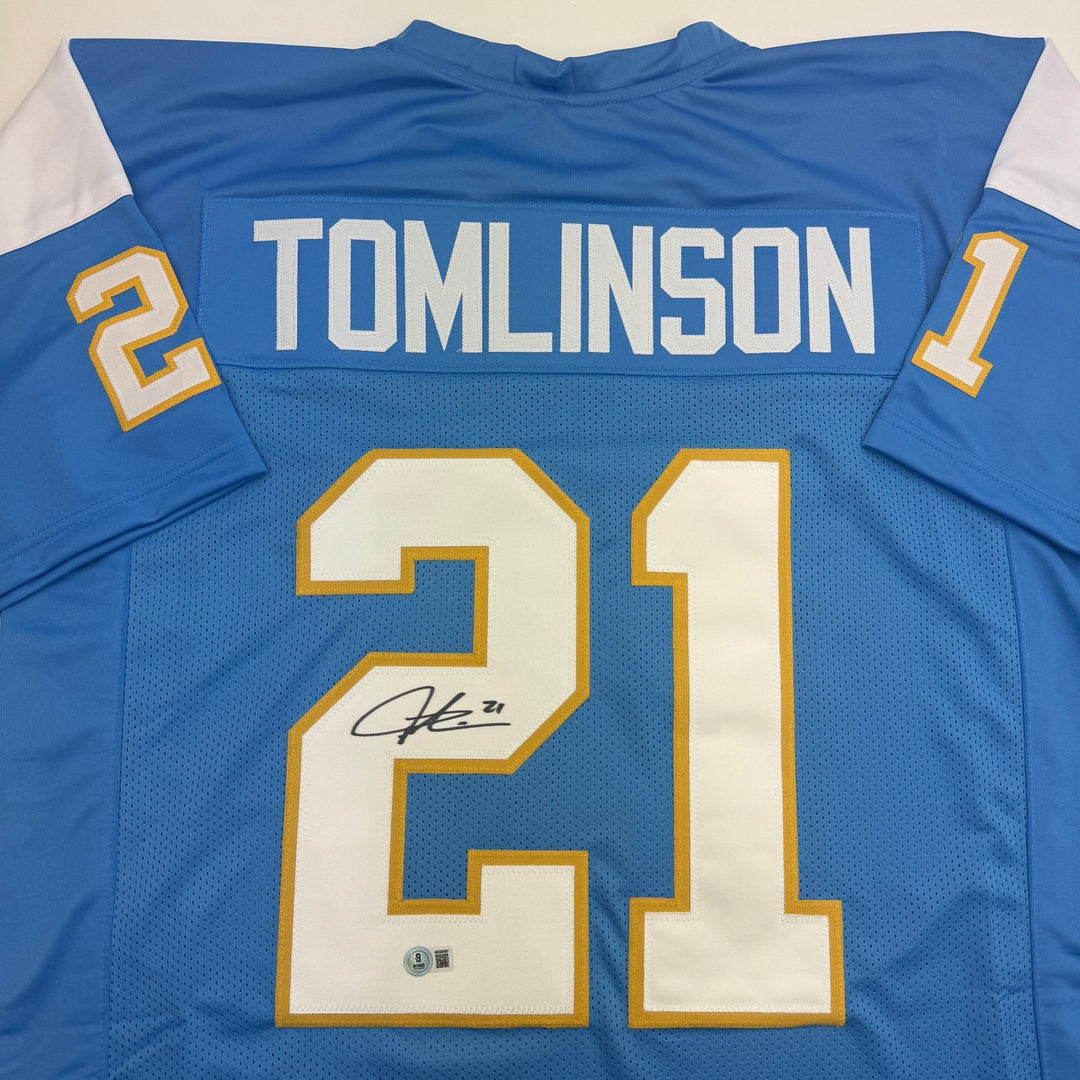 Autographed/Signed LADAINIAN TOMLINSON San Diego Powder Blue Jersey JSA COA Auto