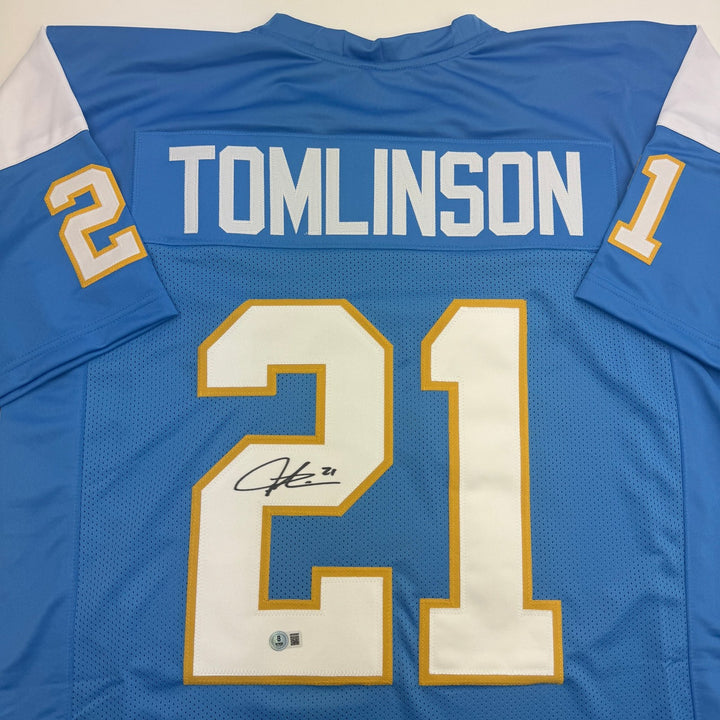 Autographed/Signed LADAINIAN TOMLINSON San Diego Powder Blue Jersey JSA COA Auto
