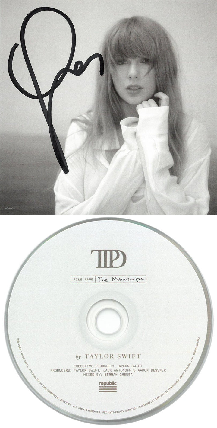 Taylor Swift signed 2024 The Tortured Poets Department Art Card w/CD & Case