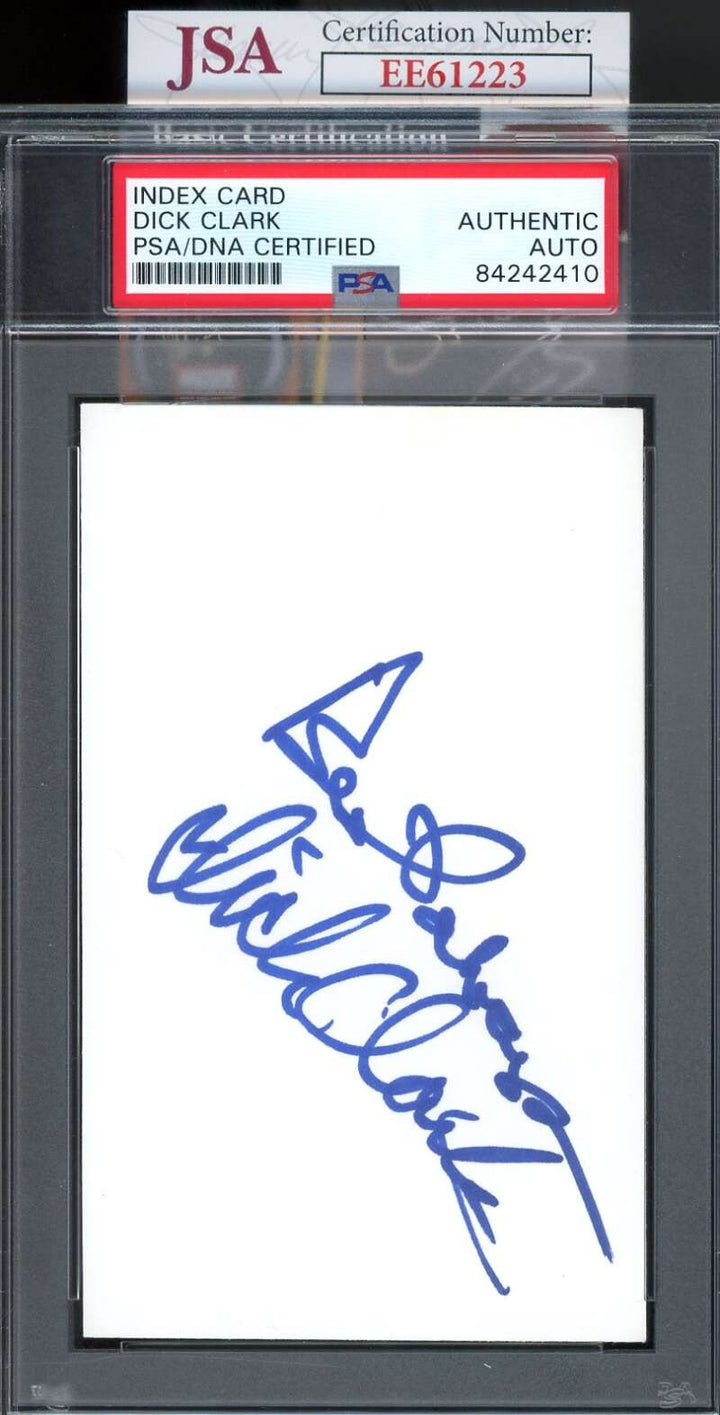 Dick Clark PSA DNA JSA Coa Signed 3x5 Index Card Autograph