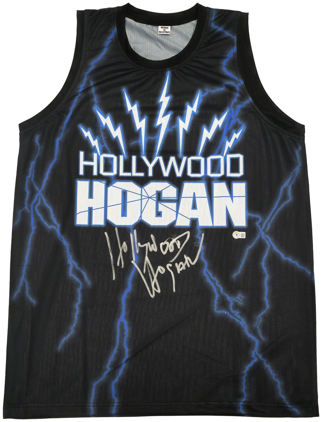 WWE Hulk Hogan Autographed Signed Black Jersey "Hollywood Hogan" Beckett Wit