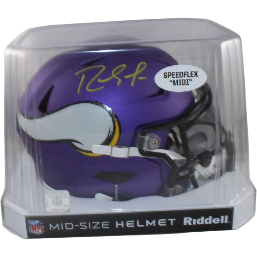 Randy Moss Autographed Minnesota Vikings Mid-Size Midi Helmet Beckett 56287