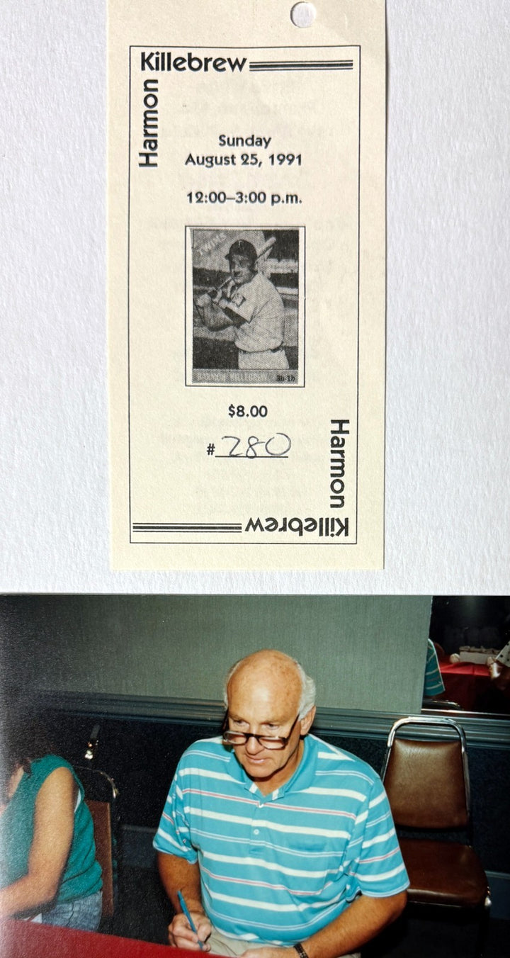 Harmon Killebrew signed Minnesota Twins 8x10 Photo Framed- COA/Show Ticket (HOF)